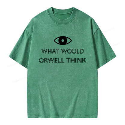 Pagewings What Would Orwell Think Unisex Washed T-shirt