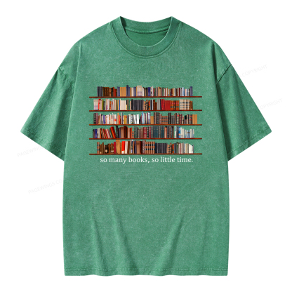 Pagewings So Many Books So Little Time Unisex Washed T-shirt