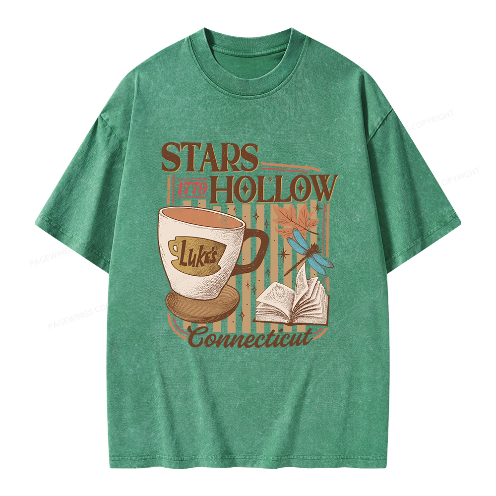 Pagewings Stars Hollow Unisex Washed T-shirt