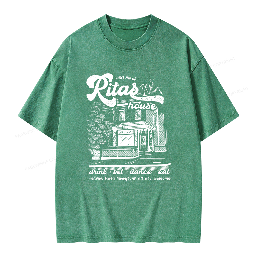 Pagewings Rita's Bar Unisex Washed T-shirt