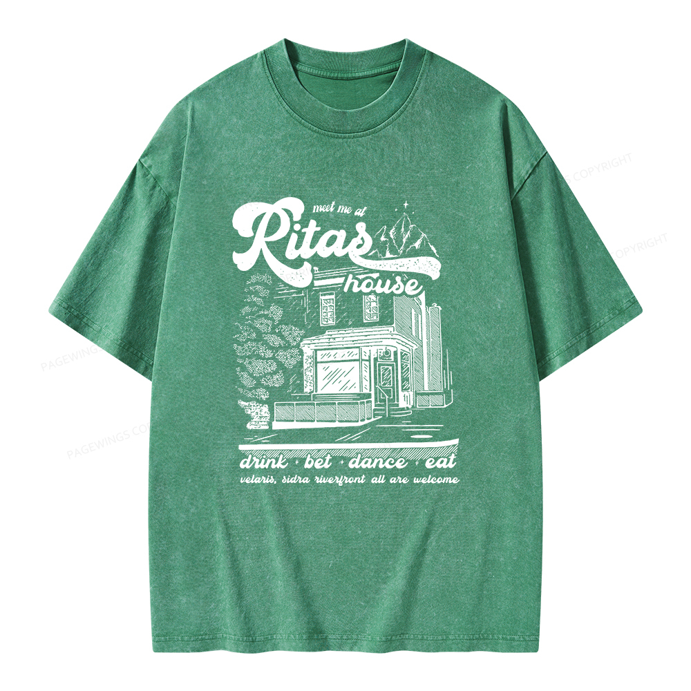 Pagewings Rita's Bar Unisex Washed T-shirt
