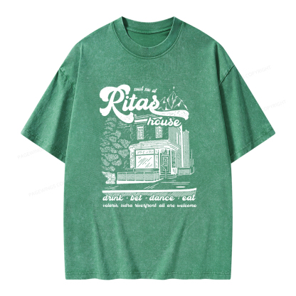 Pagewings Rita's Bar Unisex Washed T-shirt