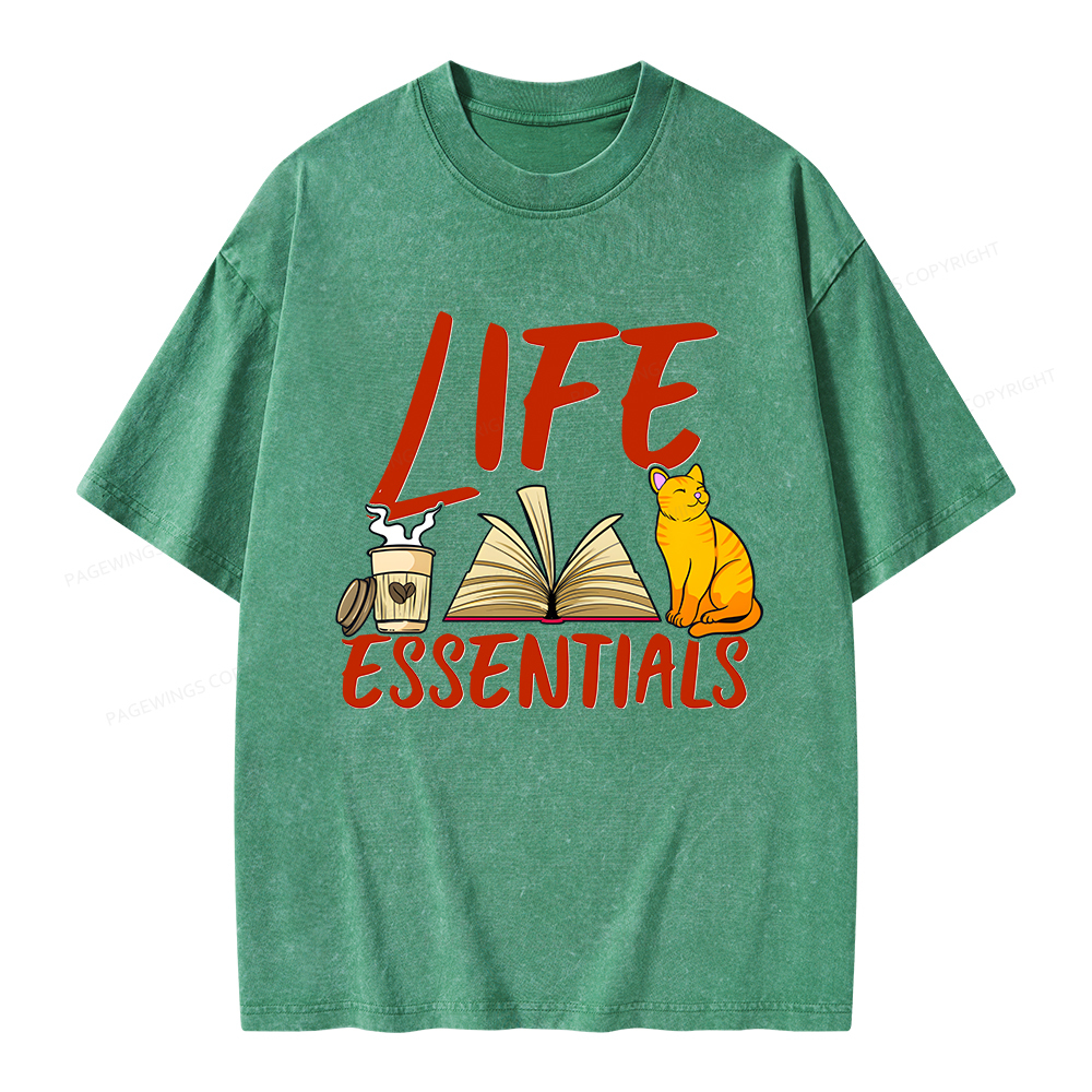 Pagewings Life Essentials Unisex Washed T-shirt