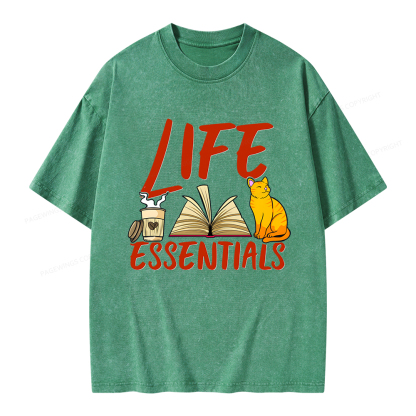 Pagewings Life Essentials Unisex Washed T-shirt