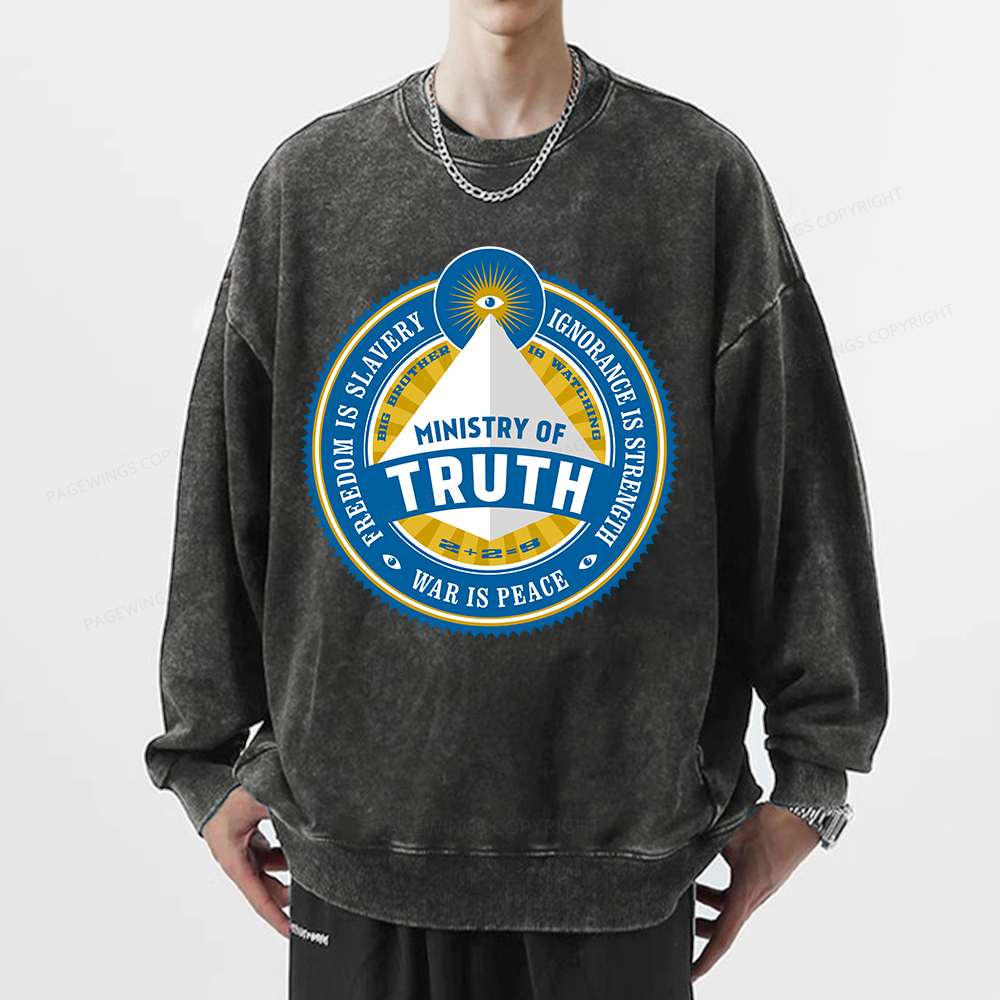 Pagewings Ministry of Truth Unisex Washed Sweatshirt