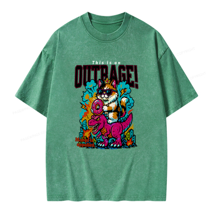 Pagewings This Is An Outrage Unisex Washed T-shirt