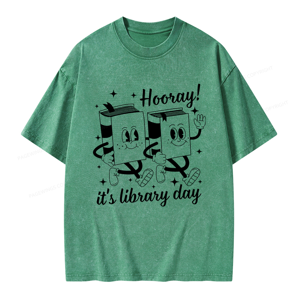 Pagewings School Librarian Shirt, Library Shirt Unisex Washed T-shirt