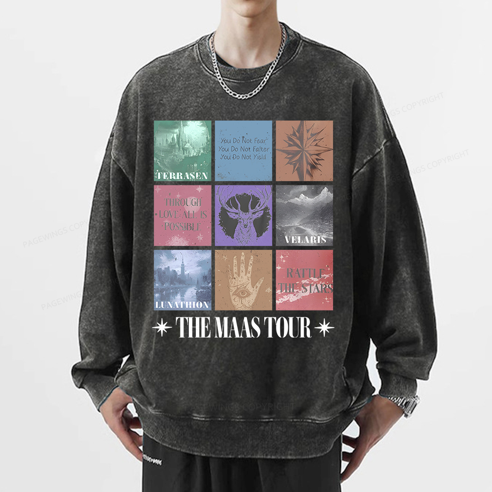 Pagewings The Maas Tour  Unisex Washed Sweatshirt