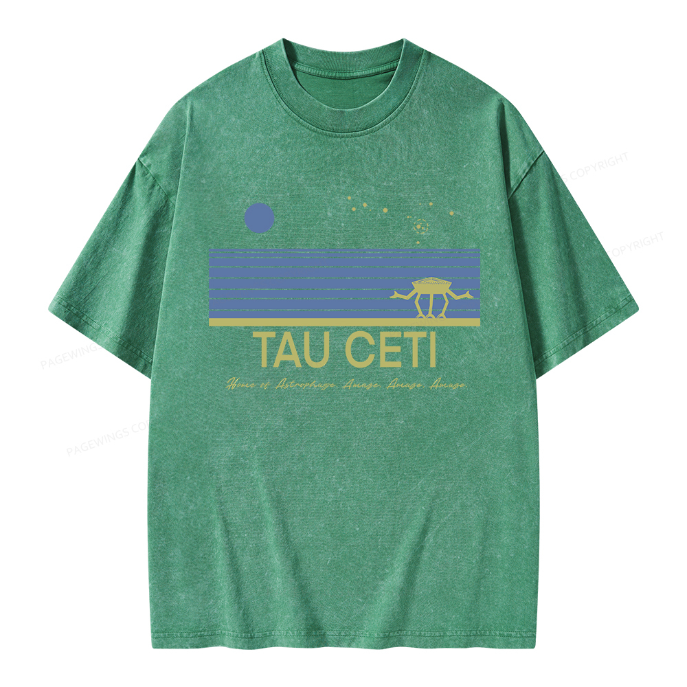 Pagewings Tau Ceti Unisex Washed T-shirt