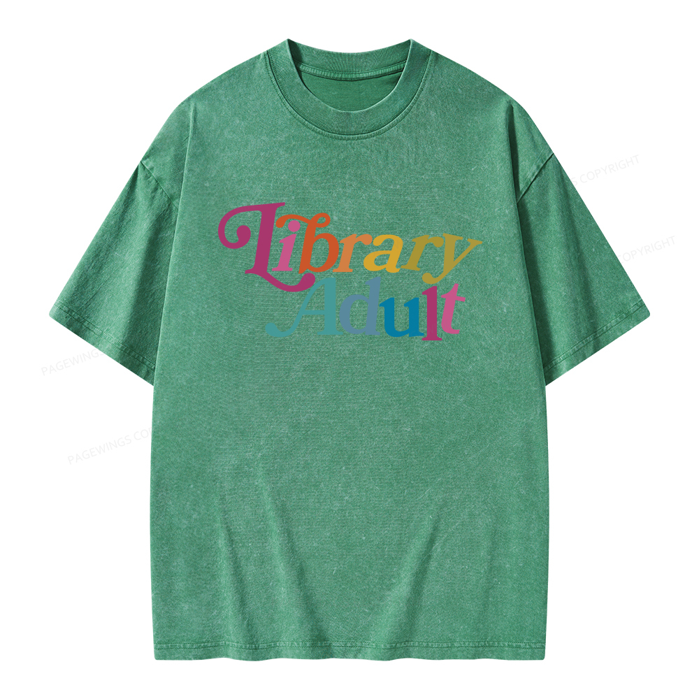 Pagewings Library Adult, Library Kid Unisex Washed T-shirt