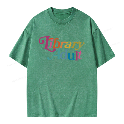 Pagewings Library Adult, Library Kid Unisex Washed T-shirt
