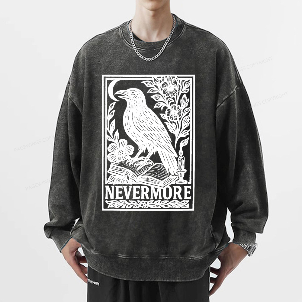 Pagewings Nevermore Unisex Washed Sweatshirt