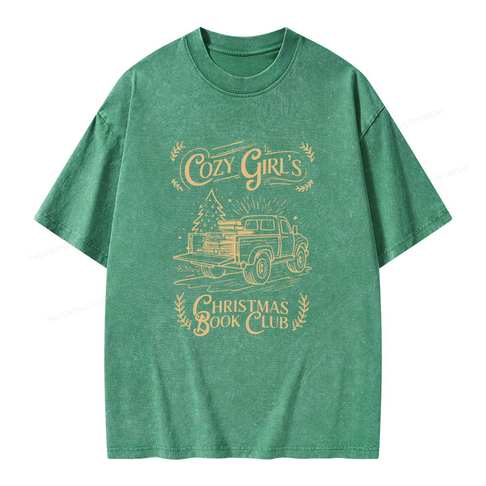 Pagewings Cozy Girls Book Club Unisex Washed T-shirt