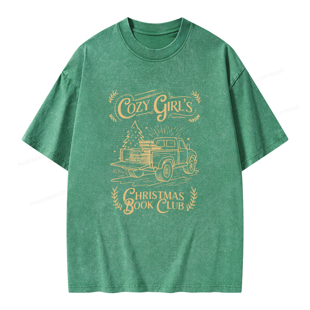 Pagewings Cozy Girls Book Club Unisex Washed T-shirt
