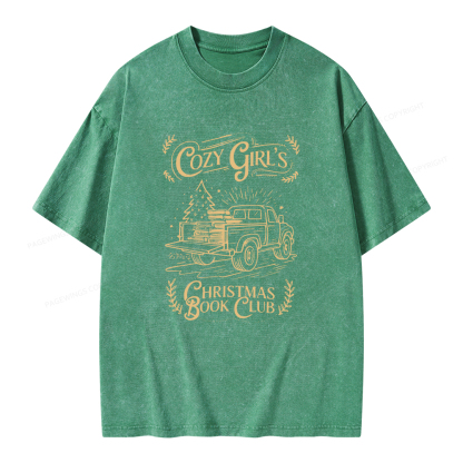 Pagewings Cozy Girls Book Club Unisex Washed T-shirt