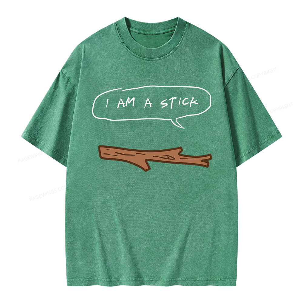 Pagewings I Am A Stick Unisex Washed T-shirt