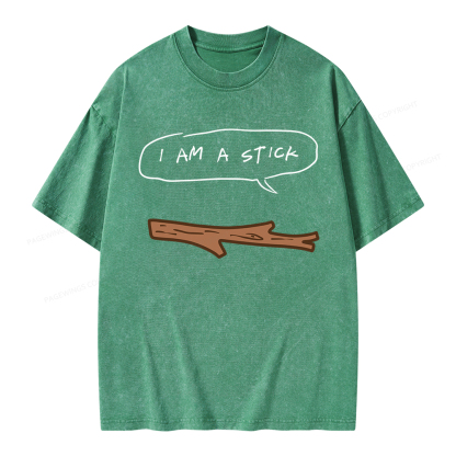 Pagewings I Am A Stick Unisex Washed T-shirt