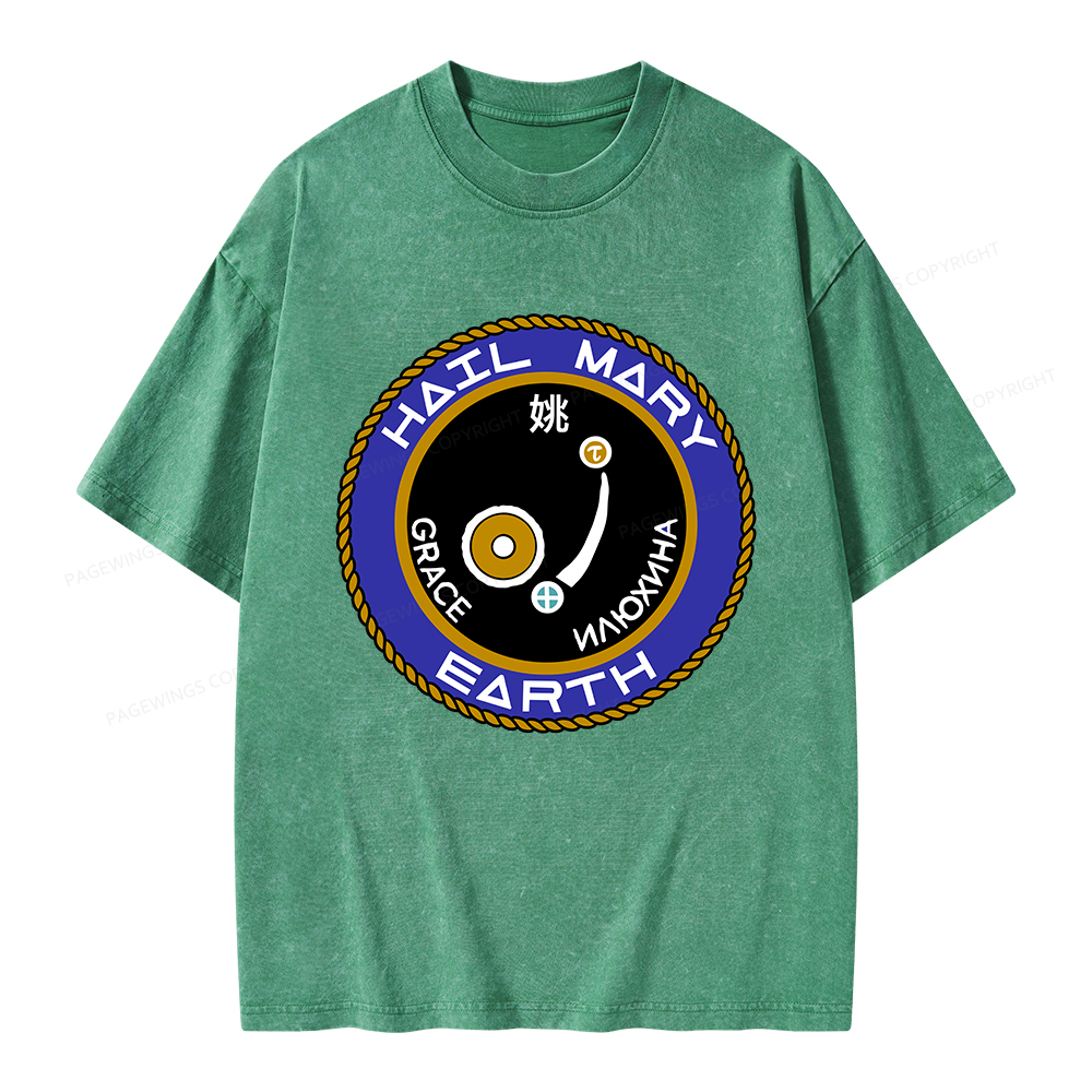 Pagewings Mission Patch Unisex Washed T-shirt