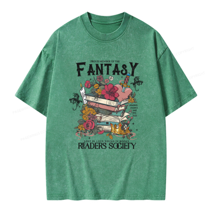 Pagewings Fantasy Readers Society Unisex Washed T-shirt