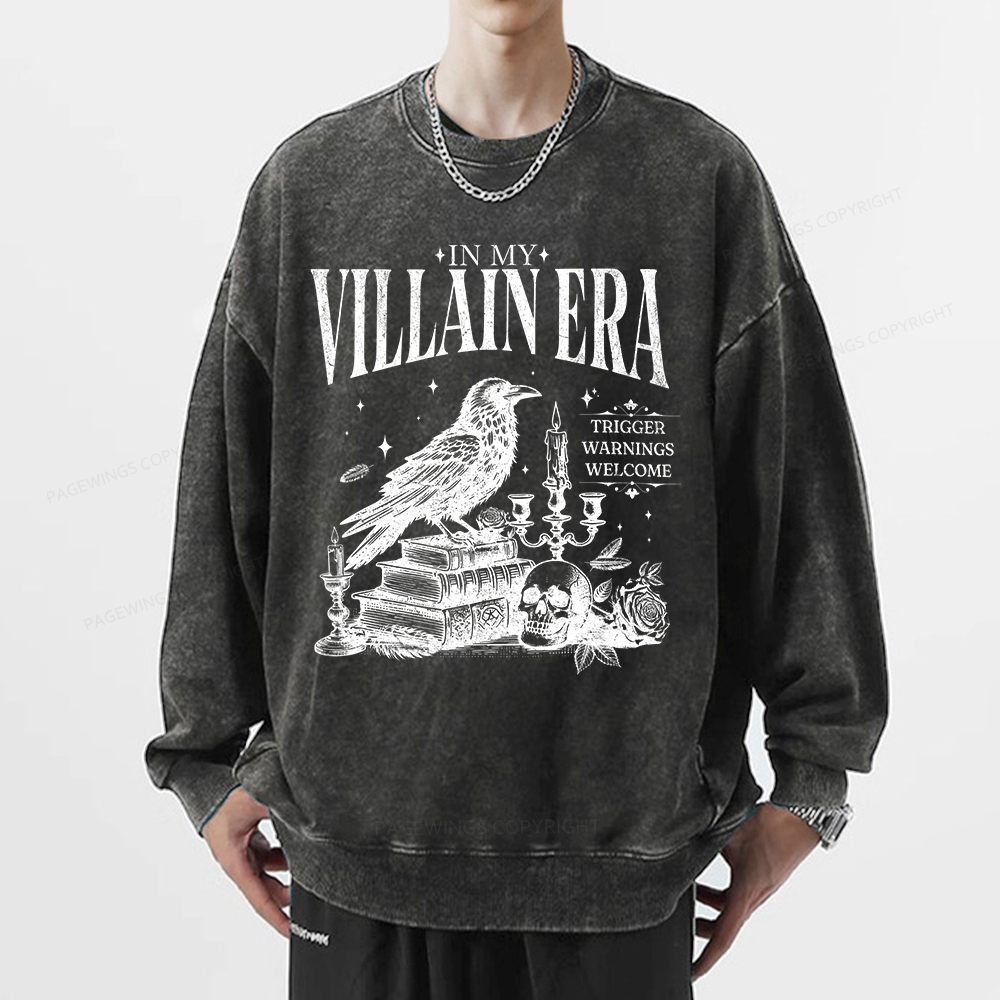 Pagewings Villain Erad Unisex Washed Sweatshirt