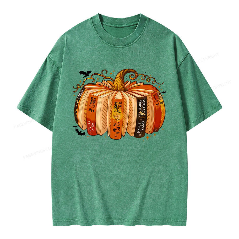 Pagewings Fantasy  Fall Book Lover Unisex Washed T-shirt