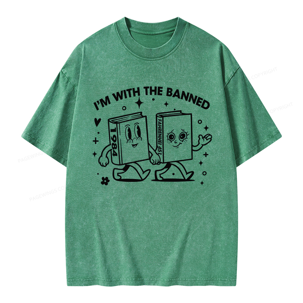 Pagewings I'm With The Banned Unisex Washed T-shirt