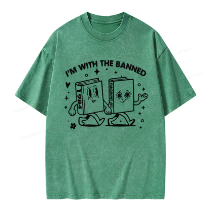 Pagewings I'm With The Banned Unisex Washed T-shirt