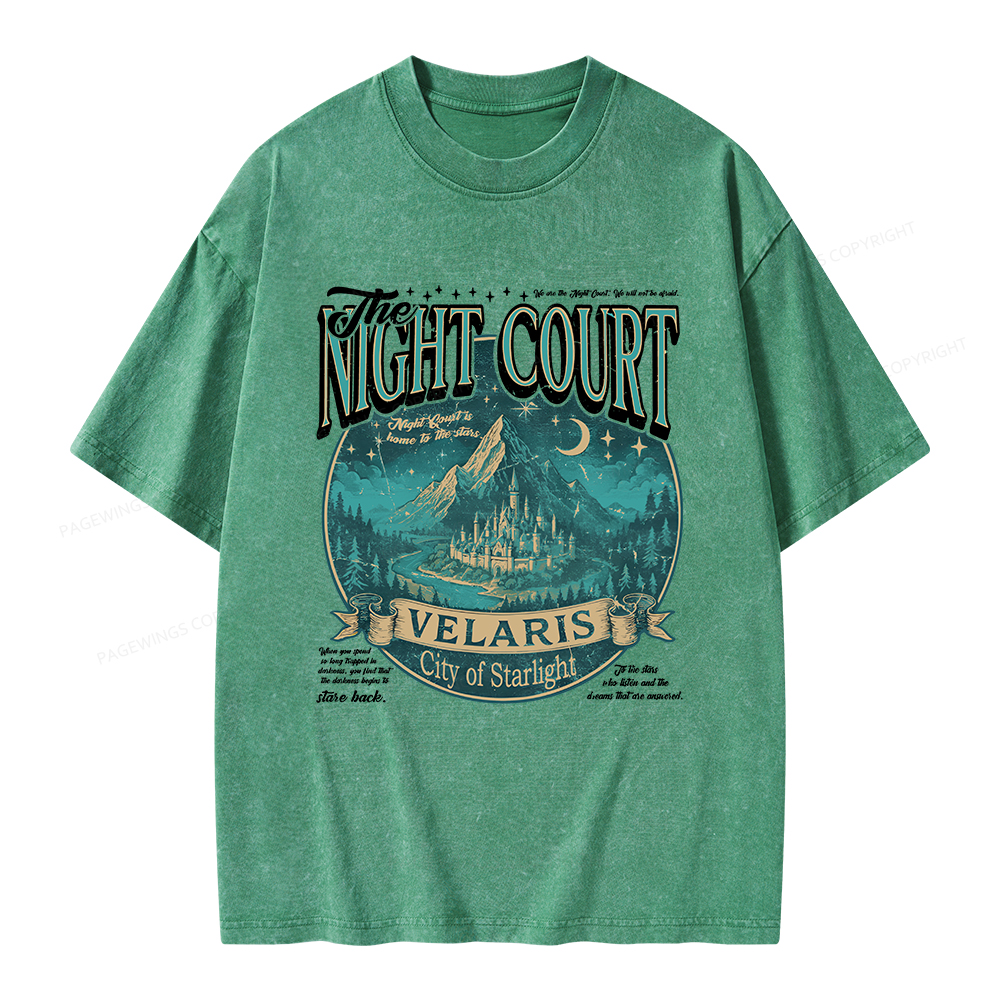 Pagewings The Night Court Unisex Washed T-shirt
