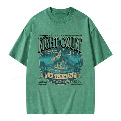 Pagewings The Night Court Unisex Washed T-shirt