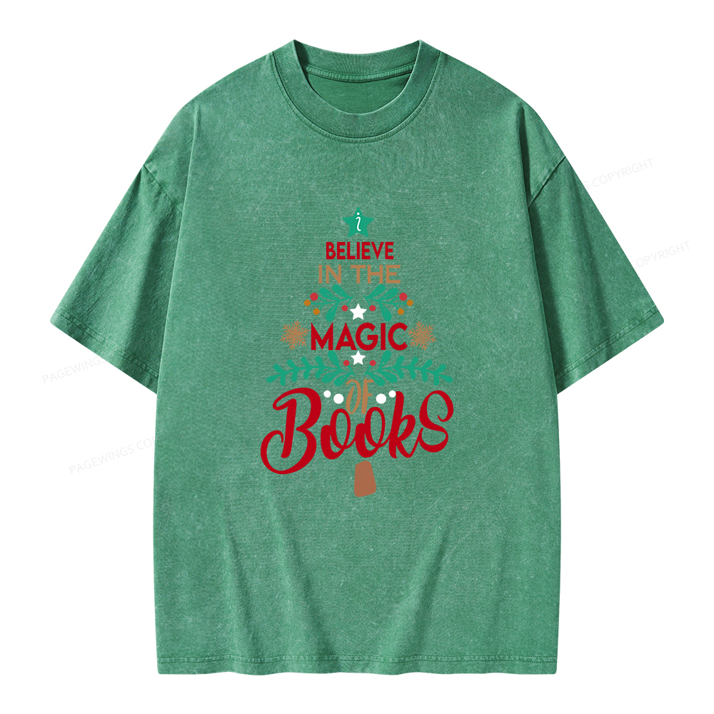 Pagewings Believe In The Magic Of Books Unisex Washed T-shirt