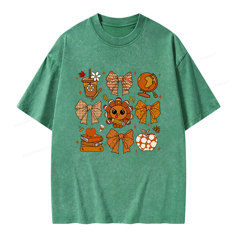 Pagewings Thanksgiving Fall Autumn Unisex Washed T-shirt