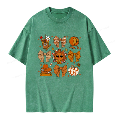 Pagewings Thanksgiving Fall Autumn Unisex Washed T-shirt