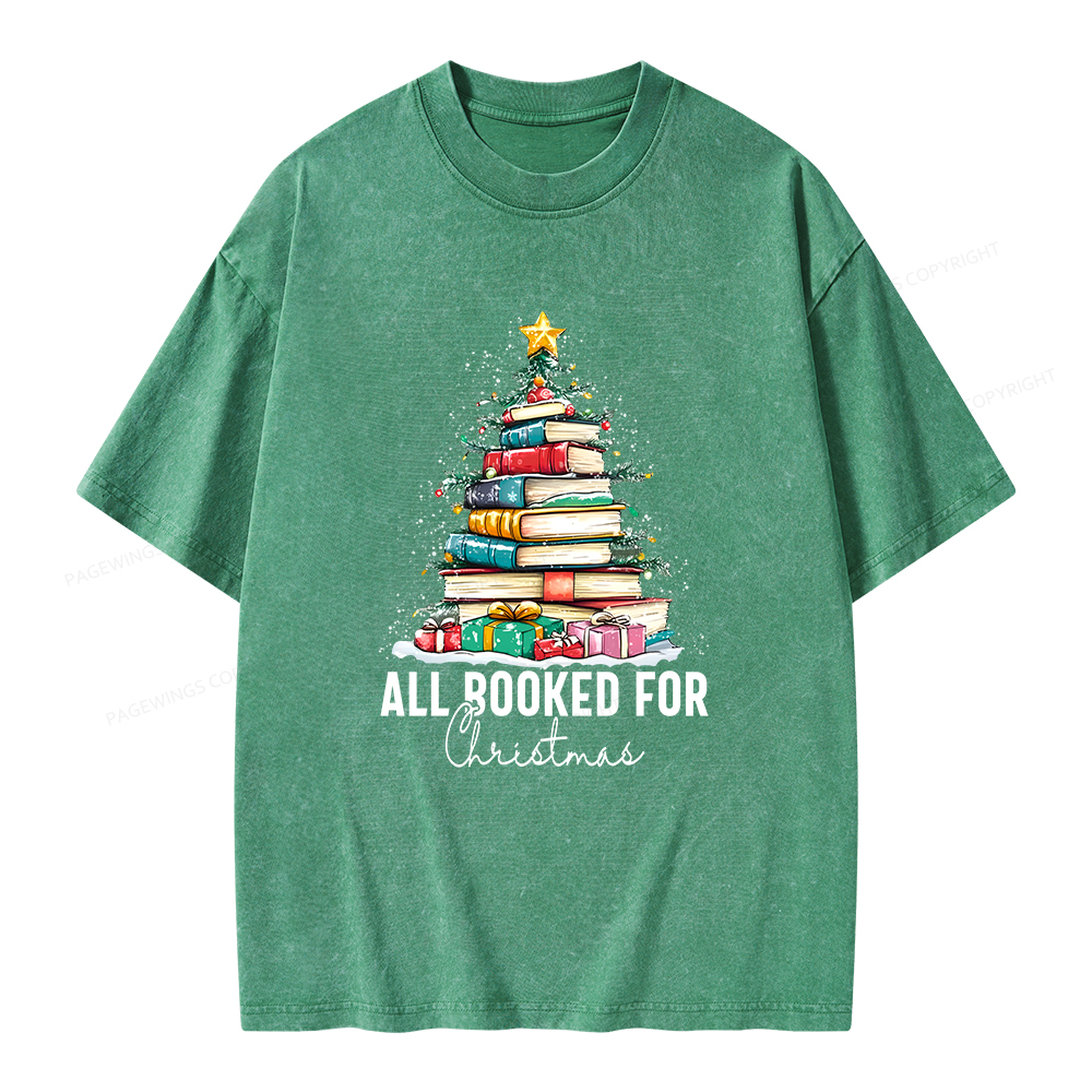 Pagewings All Booked For Christmas Unisex Washed T-shirt