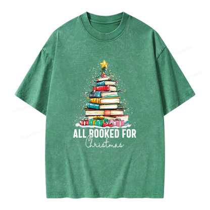 Pagewings All Booked For Christmas Unisex Washed T-shirt