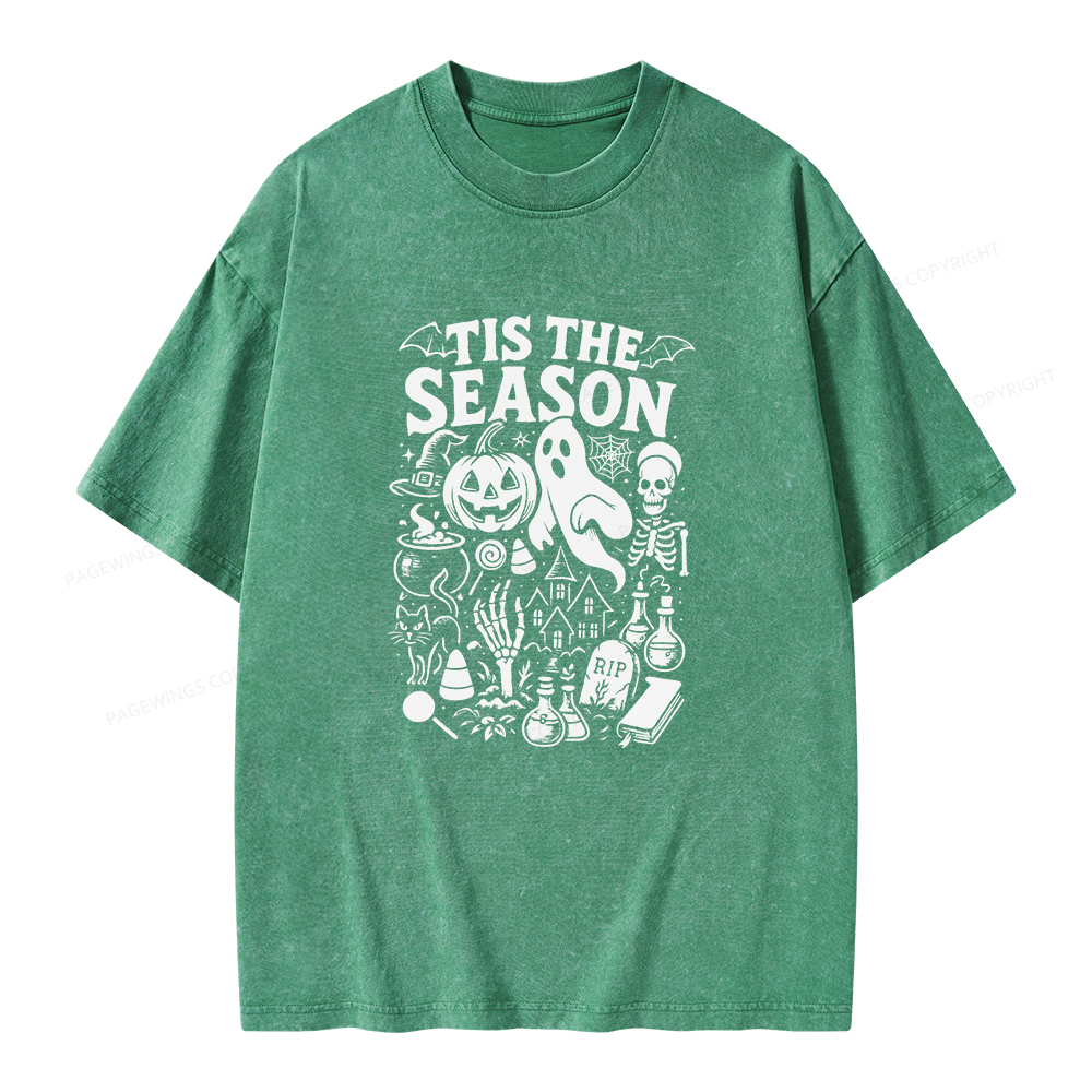 Pagewings Tis The Season Unisex Washed T-shirt
