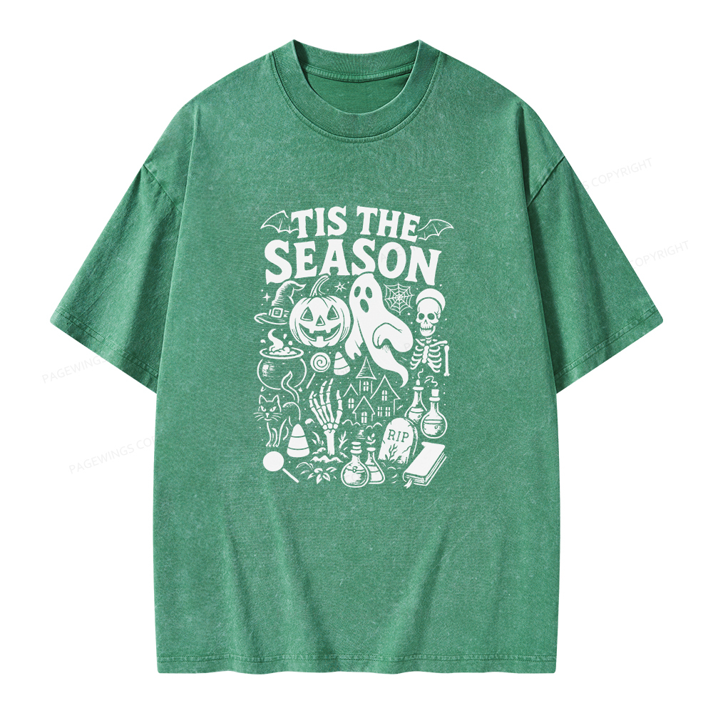 Pagewings Tis The Season Unisex Washed T-shirt