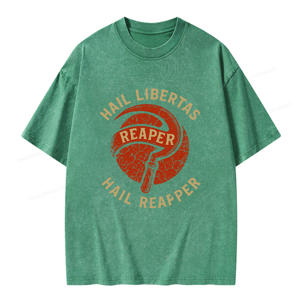 Pagewings Hail Libertas Hail Reaper Unisex Washed T-shirt