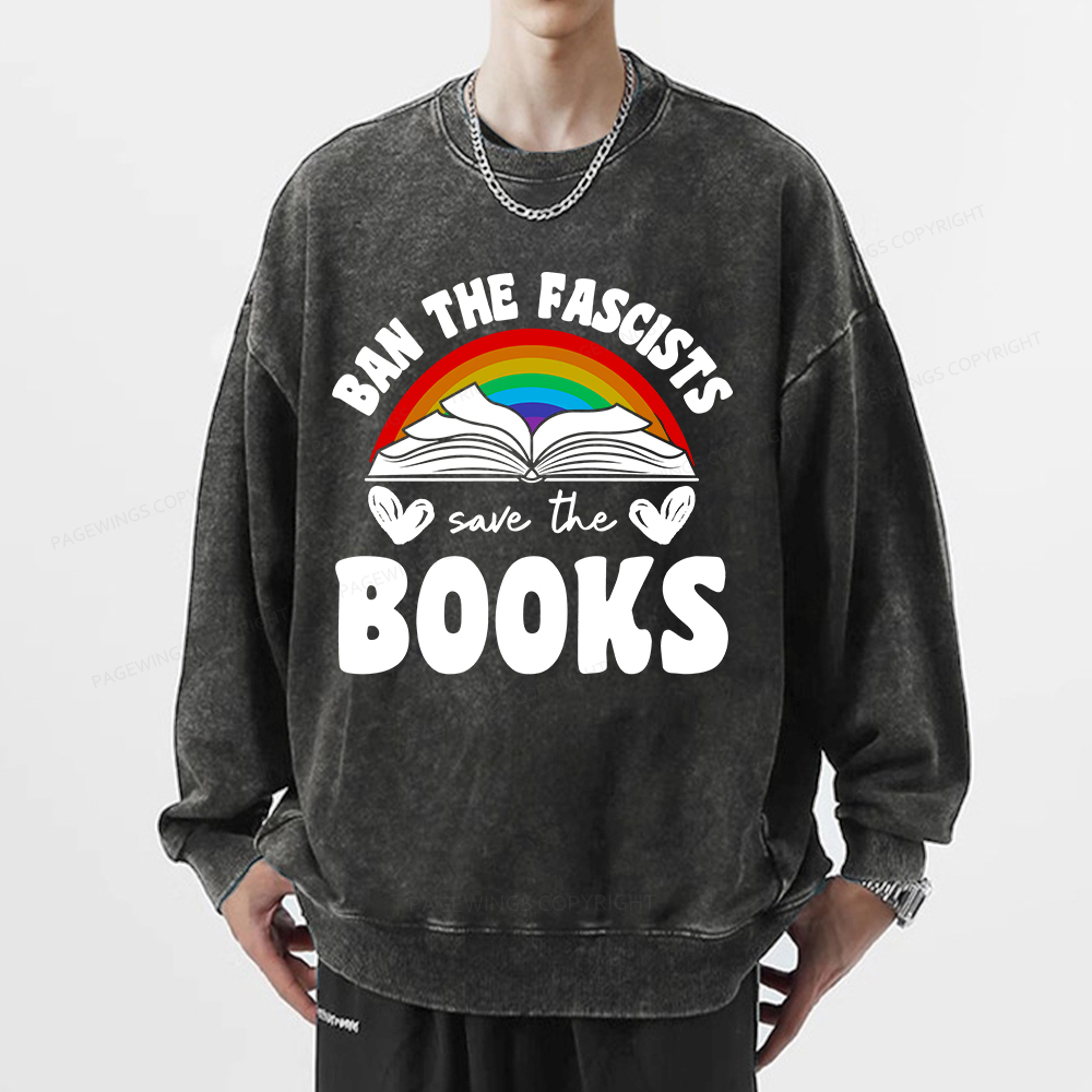 Pagewings Banned Books T-Shirt Unisex Washed Sweatshirt