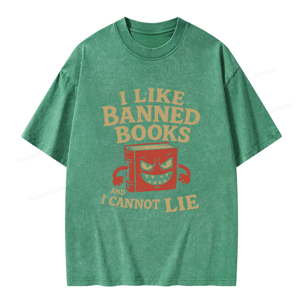 Pagewings I Like Banned Books and I Cannot Lie Unisex Washed T-shirt