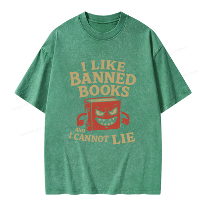 Pagewings I Like Banned Books and I Cannot Lie Unisex Washed T-shirt
