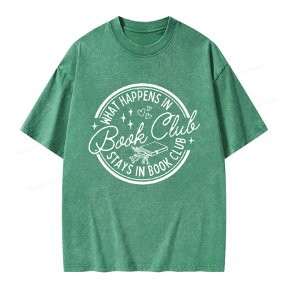 Pagewings What Happens In Book Club Unisex Washed T-shirt