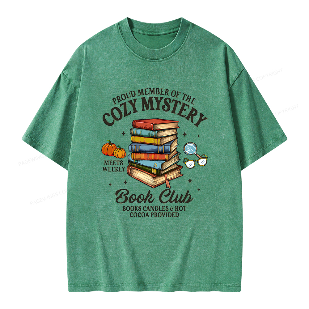 Pagewings Mystery Book Reader Unisex Washed T-shirt