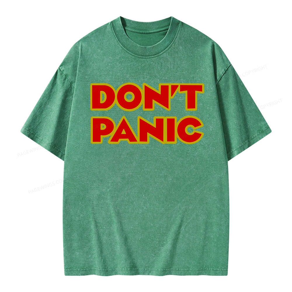 Pagewings Don't Panic  Unisex Washed T-shirt