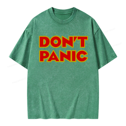 Pagewings Don't Panic  Unisex Washed T-shirt