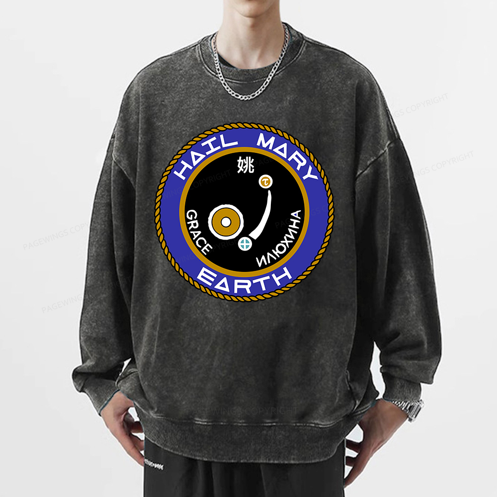 Pagewings Mission Patch Unisex Washed Sweatshirt