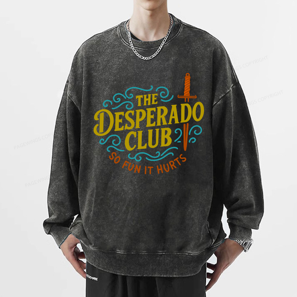 Pagewings The Desperado Club Unisex Washed Sweatshirt