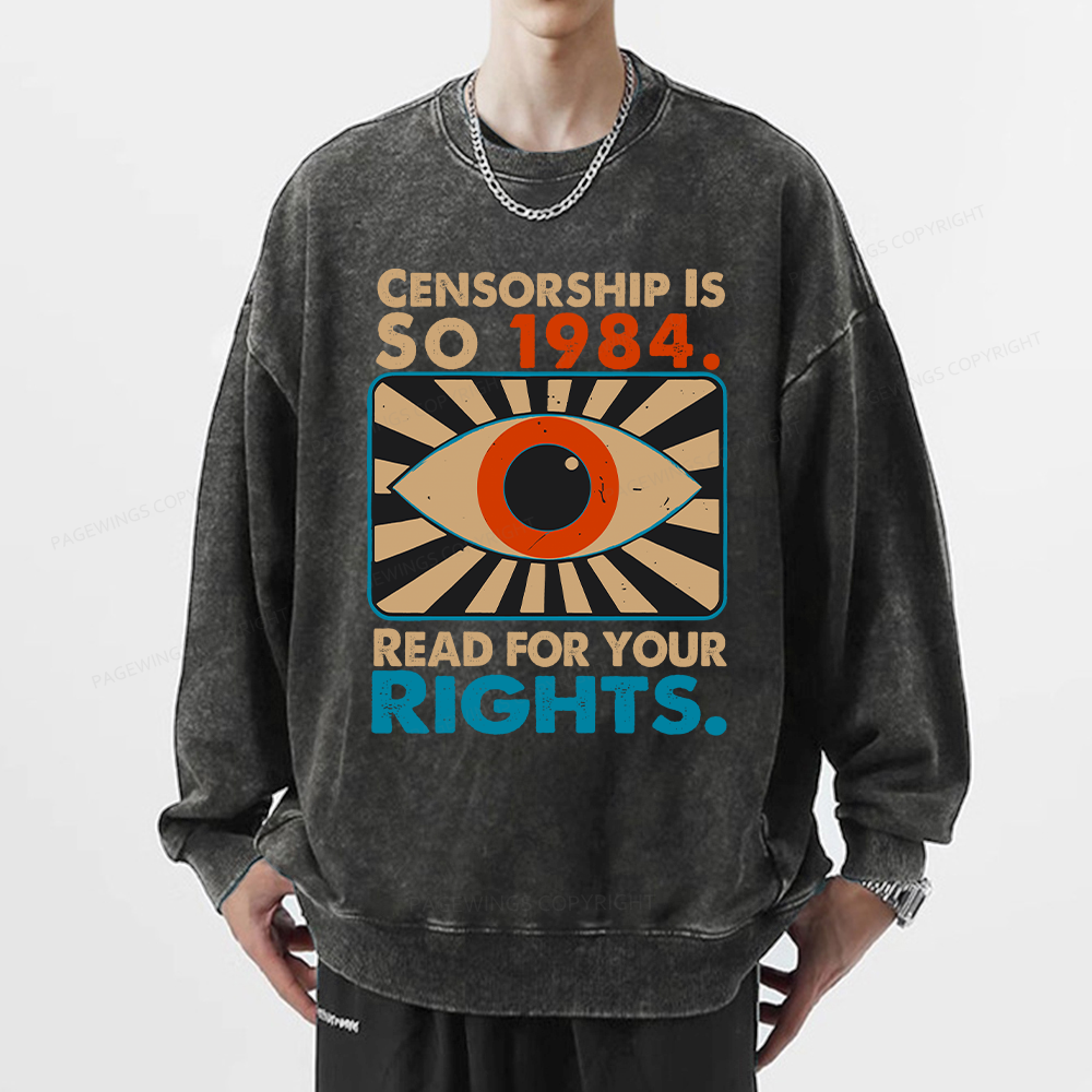 Pagewings Read For Your Rights Unisex Washed Sweatshirt