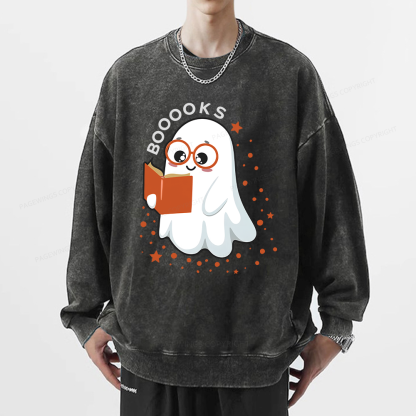 Pagewings Booooks Unisex Washed Sweatshirt