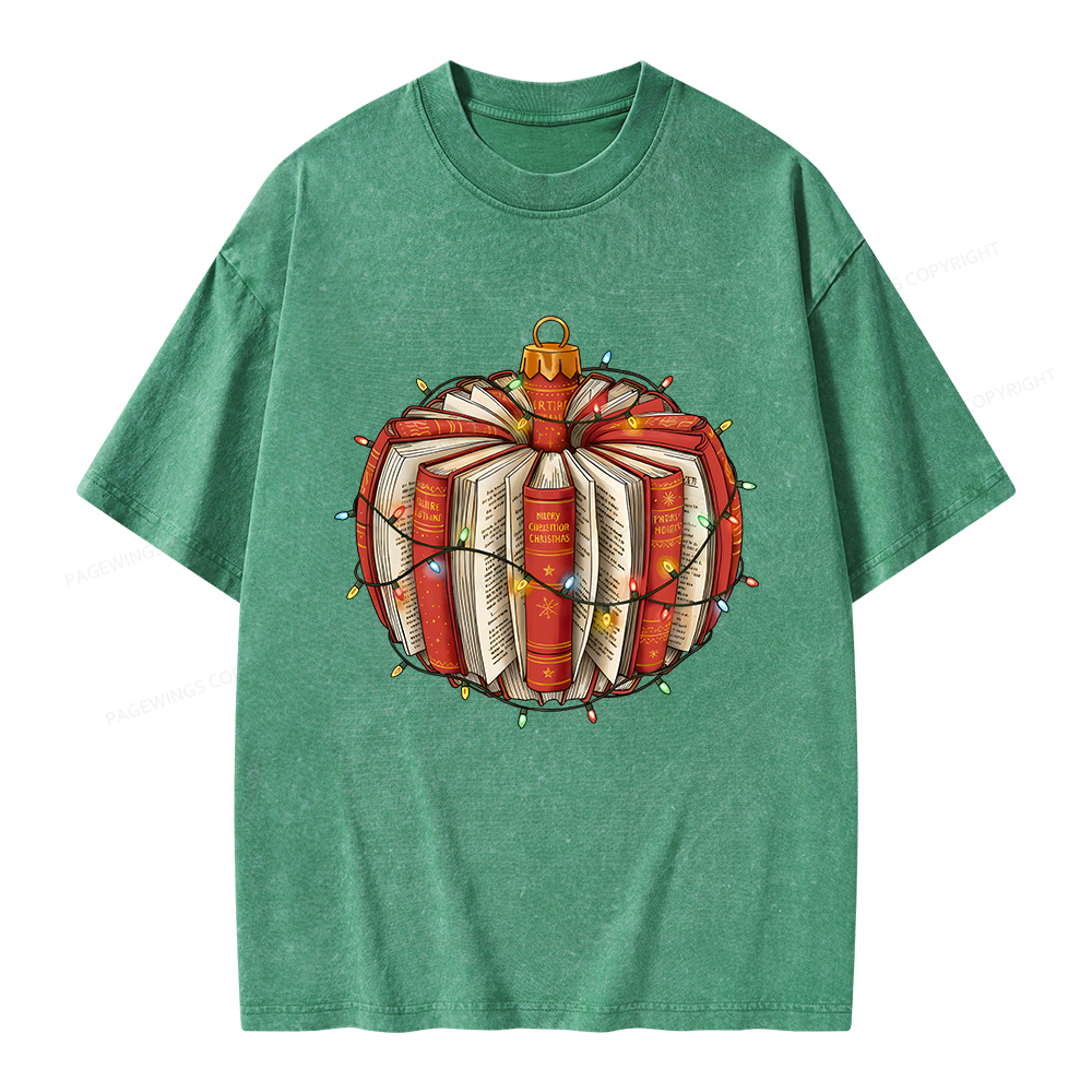 Pagewings Christmas Readin Unisex Washed T-shirt