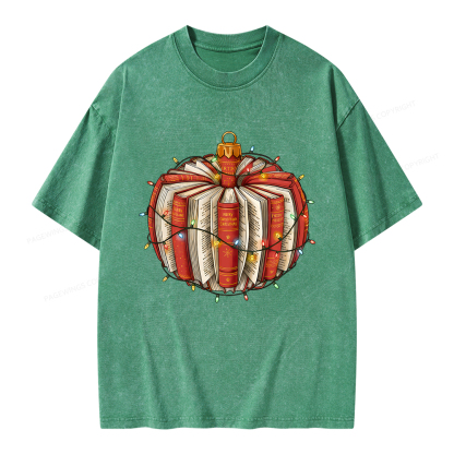 Pagewings Christmas Readin Unisex Washed T-shirt